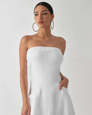 Florence Maxi Dress Option 1 (White): S Spazio
