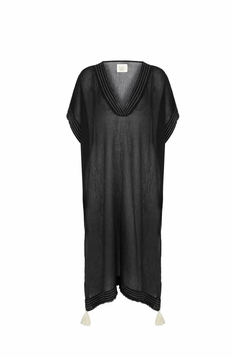 The Handloom Ela Kimono Kaftan - Black The Handloom