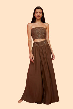 Sequin Palazzo Pants: Chocolate / STANDARD pītusa