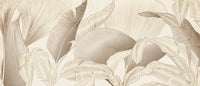 Abstract Botanical Wallpaper, Brown and Beige Wall Mural, Oversized Custom Size Wall Art, Non-Woven, Non-Adhesive, Modern Wall Paper, Removable Walloro Luxury Embossed Wallpaper