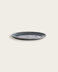 Stoneware Flat Dinner Plate | Edan 11.2": Matte Black GHARYAN Stoneware & More