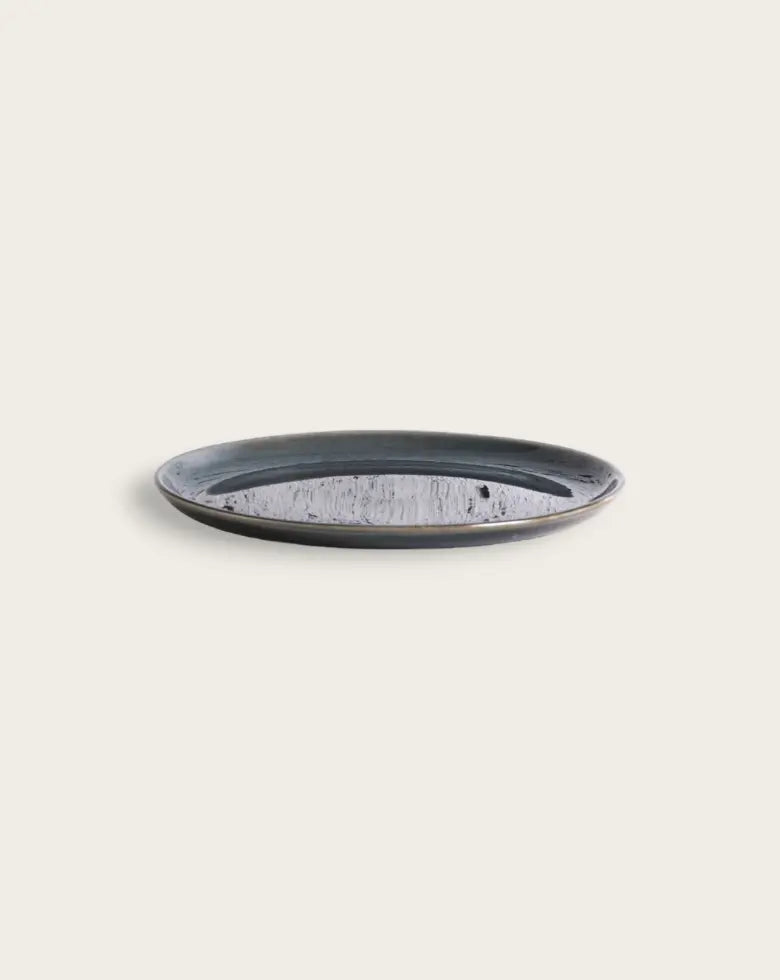 Stoneware Flat Dinner Plate | Edan 11.2": Matte Black GHARYAN Stoneware & More