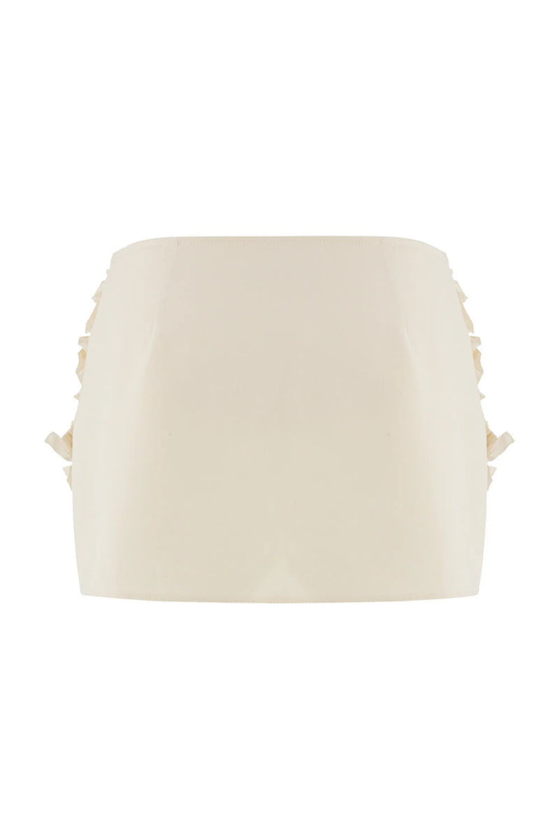 Ruffle Designed Skirt: Ecru / M NOCTURNE