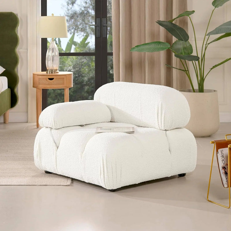 Marcel 36" Bubble Modular Modern Lounge Arm Chair: Ivory White Jennifer Taylor Home