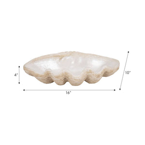 Polyresin Coastal Novelty Shell Bowl - Ivory, 16 in. Sagebrook Home