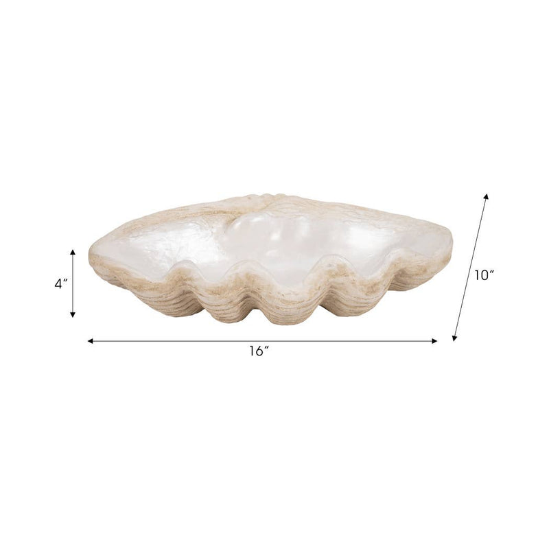 Polyresin Coastal Novelty Shell Bowl - Ivory, 16 in. Sagebrook Home