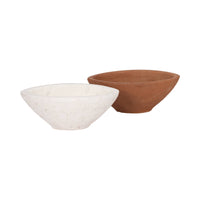 Terracotta Artisanal Tapered Rough Bowl - White, 10 in. Sagebrook Home