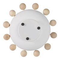 Fir Wood Metal Casual Novelty Sphere Bowl - White, 13 in. Sagebrook Home