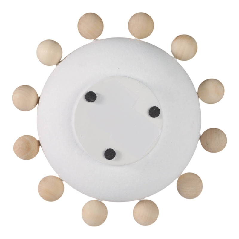 Fir Wood Metal Casual Novelty Sphere Bowl - White, 13 in. Sagebrook Home