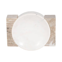 Marble Onyx Sides Decorative Bowl - White, 10 in. Sagebrook Home