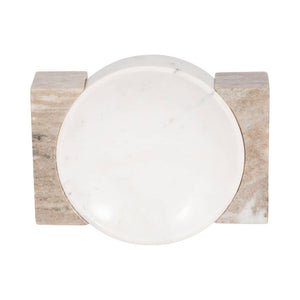 Marble Onyx Sides Decorative Bowl - White, 10 in. Sagebrook Home