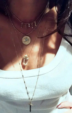 11:11 Clear Quartz Crystal Necklace Nayla Jewelry