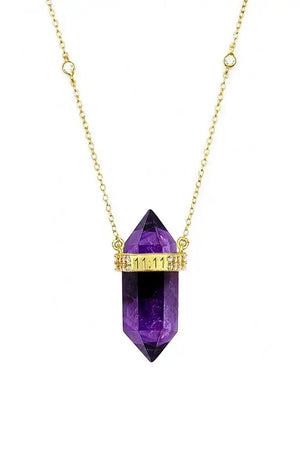 11:11 Crystal Amethyst Necklace Nayla Jewelry