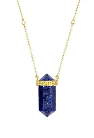 11:11 Crystal Lapis Lazuli Necklace Nayla Jewelry