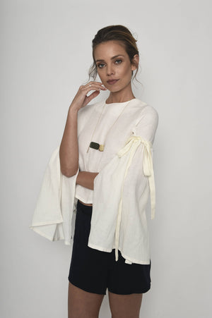 At The Imperial Linen Blouse: L Dor Raw Luxury