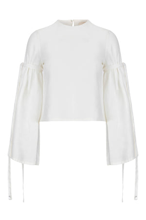 At The Imperial Linen Blouse: L Dor Raw Luxury
