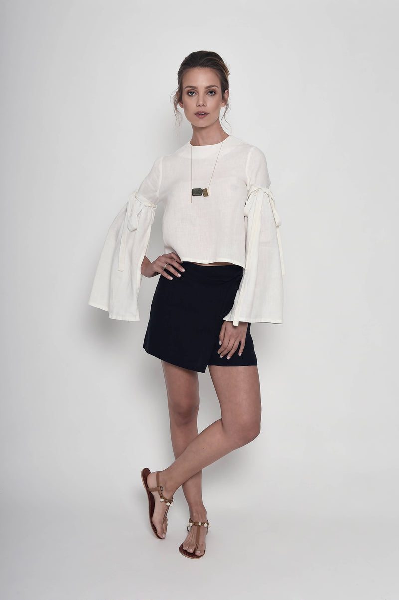 At The Imperial Linen Blouse: L Dor Raw Luxury
