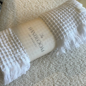 Soft Waffle Beach Yoga Bath Towel White The Handloom