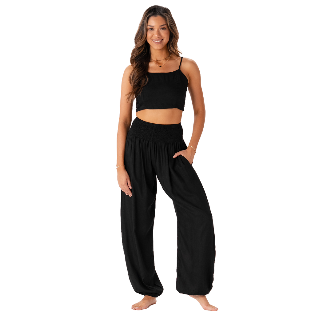 *BEST SELLER* Black Harem Pants with Pockets: M Lotus and Luna
