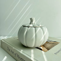 Pumpkin Candle Pot: Off White / Moroccan Cashmere Fancy Concrete