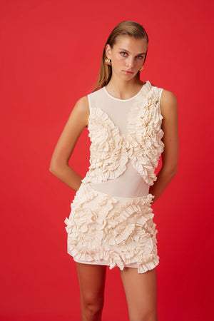 Ruffle Designed Skirt: Ecru / M NOCTURNE