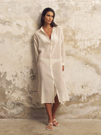 Voyage Shirt Dress - White Stripes: White Stripes / One Size The Handloom