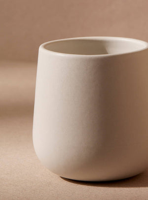 Handmade Stoneware Coffee & Tea Cup | Edan 7.5 oz: Matte Black GHARYAN Stoneware & Olive Wood Tableware