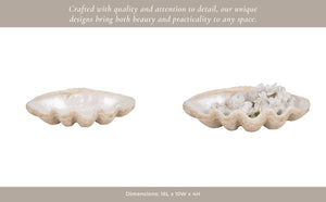 Polyresin Coastal Novelty Shell Bowl - Ivory, 16 in. Sagebrook Home