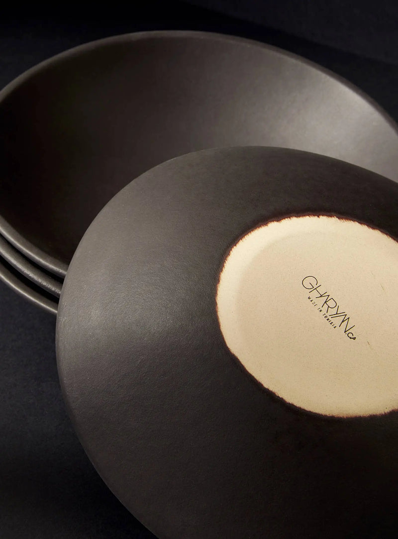 Stoneware Pasta Plate | Dadasi 9.4": Matte Black GHARYAN Stoneware & More