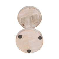 White 8 in. Wooden Abstract Chain Pillar Candle Holder Sagebrook Home