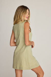 Dahlia 100% Linen Dress Sage - Million Dollar Style