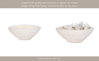 Terracotta Artisanal Tapered Rough Bowl - White, 10 in. Sagebrook Home