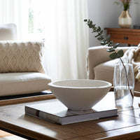 Terracotta Artisanal Tapered Rough Bowl - White, 10 in. Sagebrook Home