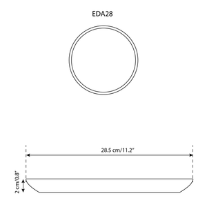 Stoneware Flat Dinner Plate | Edan 11.2": Matte Black GHARYAN Stoneware & More