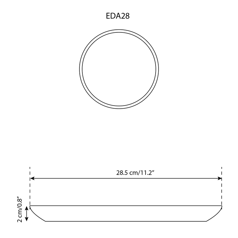 Stoneware Flat Dinner Plate | Edan 11.2": Matte Black GHARYAN Stoneware & More