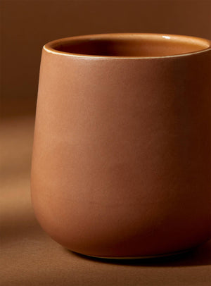 Handmade Stoneware Coffee & Tea Cup | Edan 7.5 oz: Matte Black GHARYAN Stoneware & Olive Wood Tableware