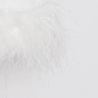 DR043 Ostrich Feather Turtleneck Sleeveless Shift Dress: White / English / M Productseeker