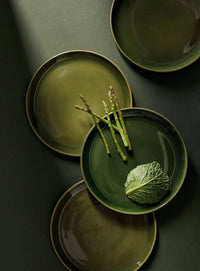 Stoneware Flat Dinner Plate | Edan 11.2": Matte Black GHARYAN Stoneware & More