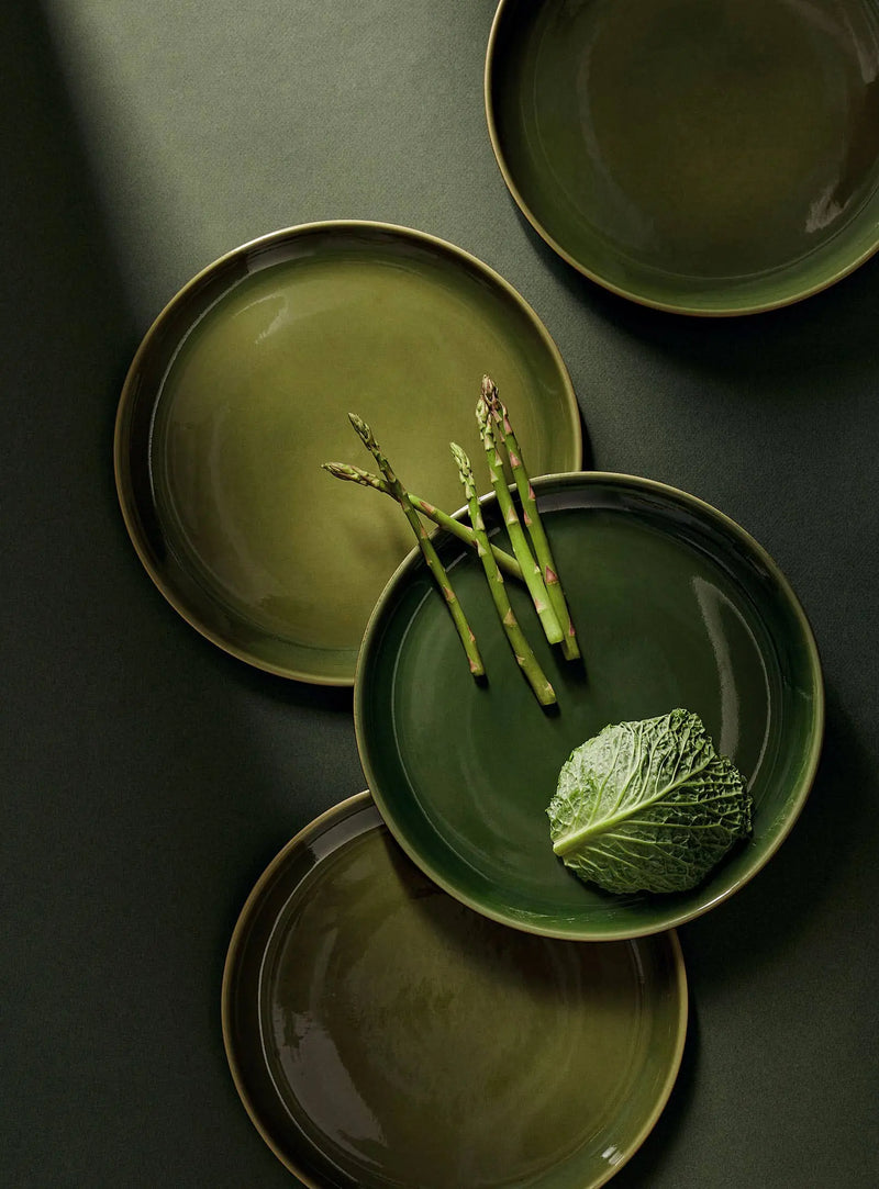 Stoneware Flat Dinner Plate | Edan 11.2": Matte Black GHARYAN Stoneware & More