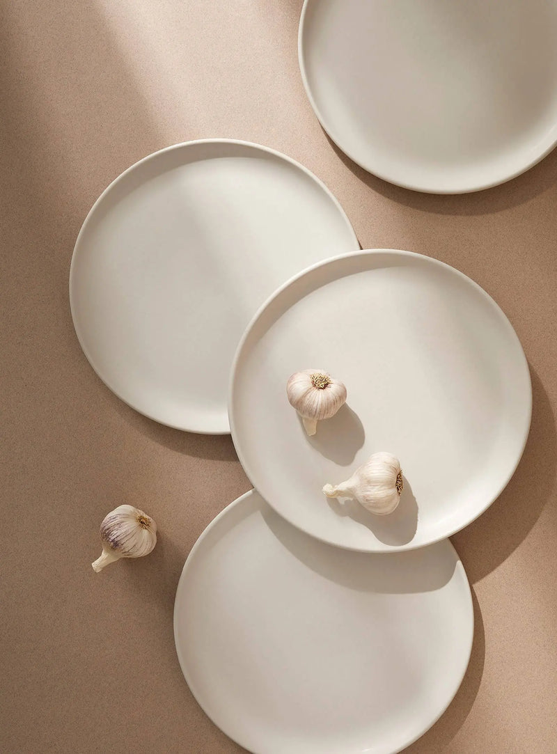 Stoneware Flat Dinner Plate | Edan 11.2": Matte Black GHARYAN Stoneware & More
