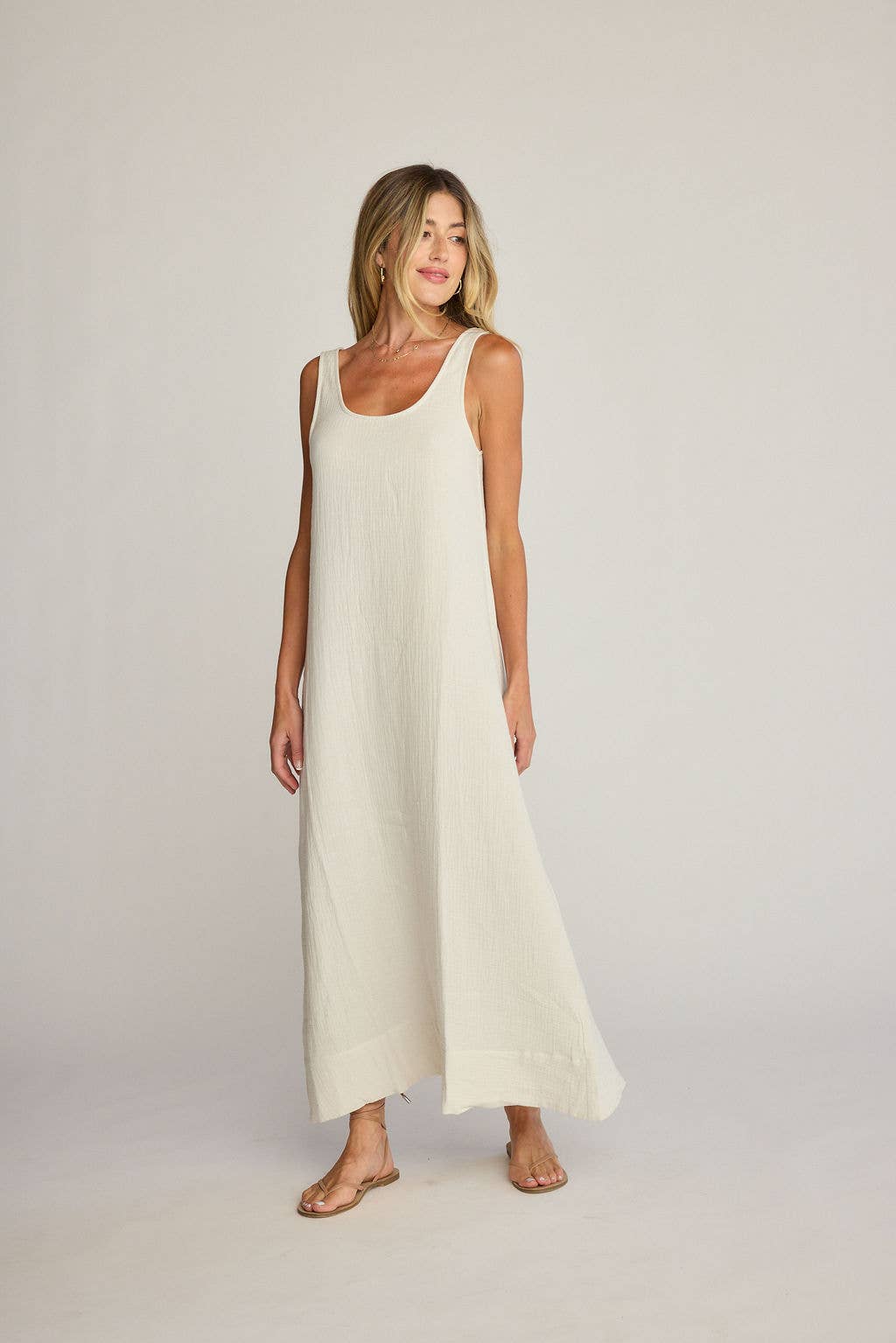 Jasmine Cotton Maxi Dress - Natural - Million Dollar Style