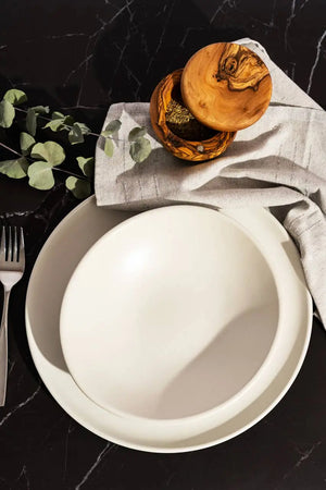 Stoneware Pasta Plate | Dadasi 9.4": Matte Black GHARYAN Stoneware & More