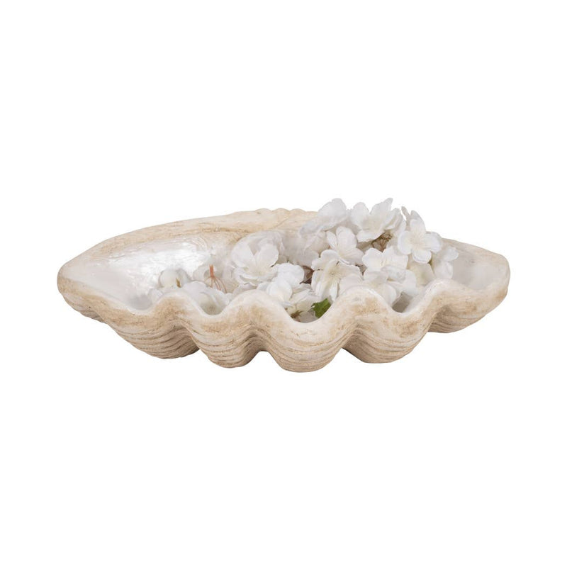 Polyresin Coastal Novelty Shell Bowl - Ivory, 16 in. Sagebrook Home