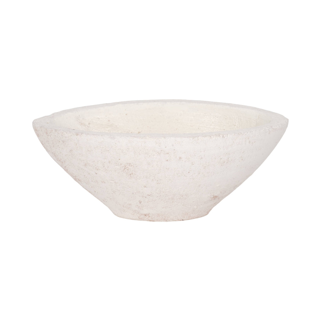 Terracotta Artisanal Tapered Rough Bowl - White, 10 in. Sagebrook Home