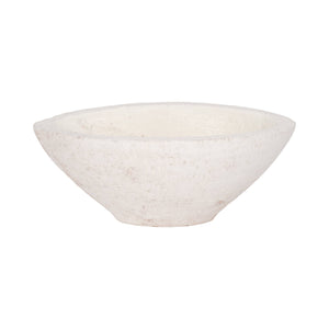 Terracotta Artisanal Tapered Rough Bowl - White, 10 in. Sagebrook Home