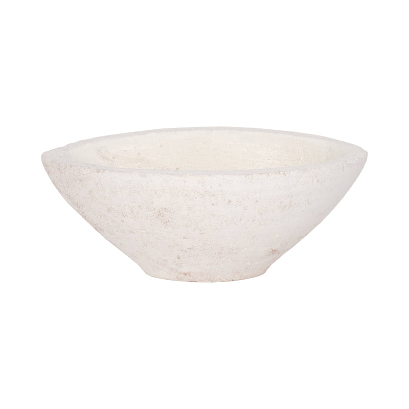Terracotta Artisanal Tapered Rough Bowl - White, 10 in. Sagebrook Home