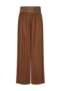 Sequin Palazzo Pants: Chocolate / STANDARD