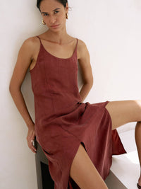 Lucid Midnight Maxi Dress - Burgundy: Burgundy / M-L The Handloom