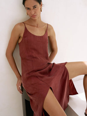 Lucid Midnight Maxi Dress - Burgundy: Burgundy / M-L The Handloom