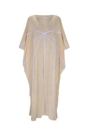 Pitusa Ecru Braided Front Kaftan Maxi Dress Coverup - Million Dollar Style